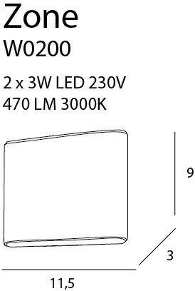 Aplica LED lumina ambientala up/down, protectie IP44 Zone alb