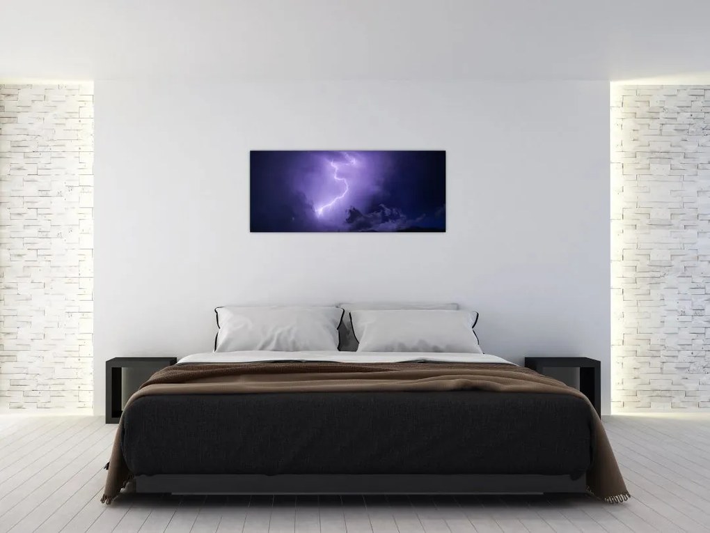 Tablou - cerul violet cu fulger (120x50 cm)