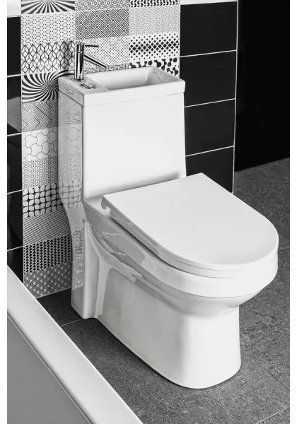 Aqualine HYGIE - WC combinat cu lavoar, ceramică, alb
