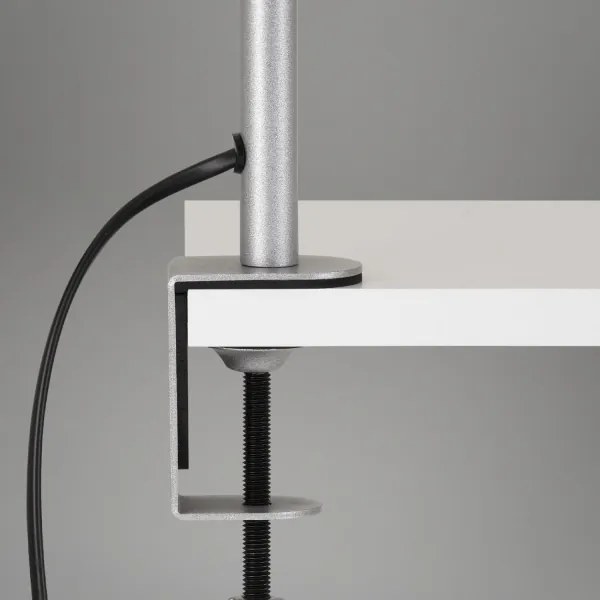 Lampă flexibilă de masă cu clemă Brilo 1xE27/10W/230V argintiu