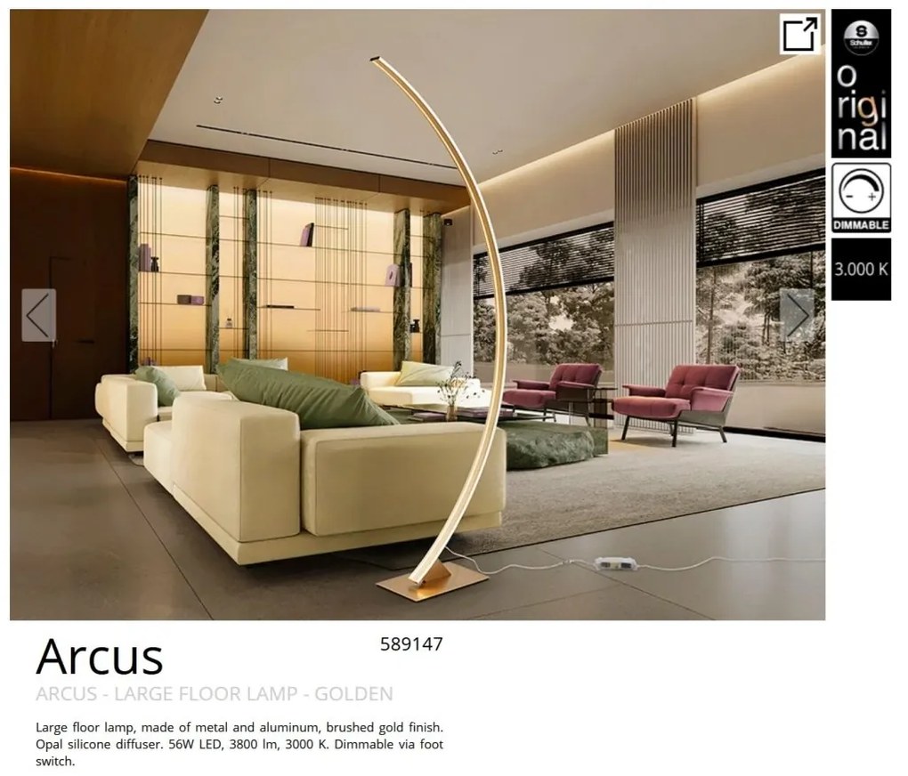 Lampadar LED de podea design modern Arcus