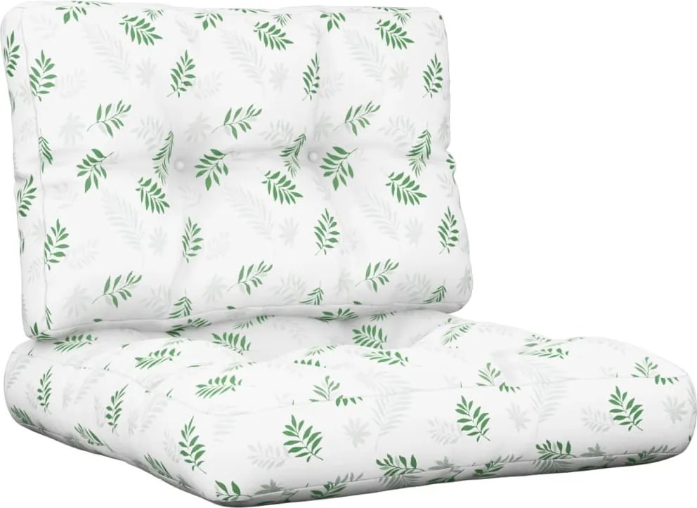 vidaXL Perne de paleți, 2 buc., model cu frunze, textil