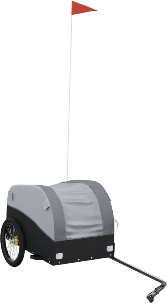 vidaXL Remorcă pentru biciclete, negru și gri, 30 kg, fier