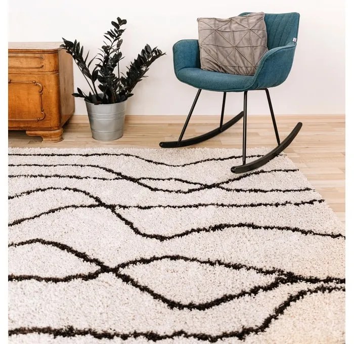 Covor alb/negru 120x180 cm Routa – Universal