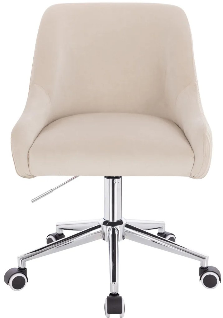 HR920K Scaun Crem din Catifea cu Bază Cromata