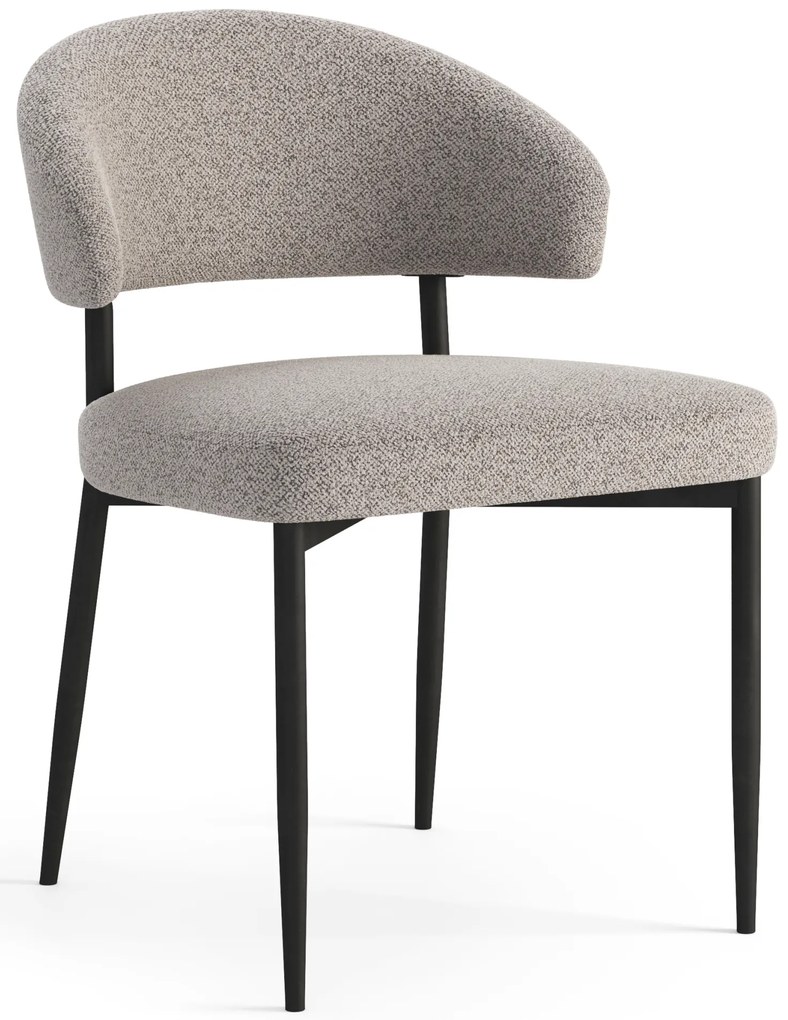MAZZONI EXPORT IRIS Bej Latte (material Monza 60) - SCAUN MODERN TAPIȚAT BOUCLÉ PENTRU SALON/SUFRAGERIE LOFT