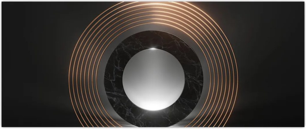 Tablou - Abstracție, luna peste apă (120x50 cm)