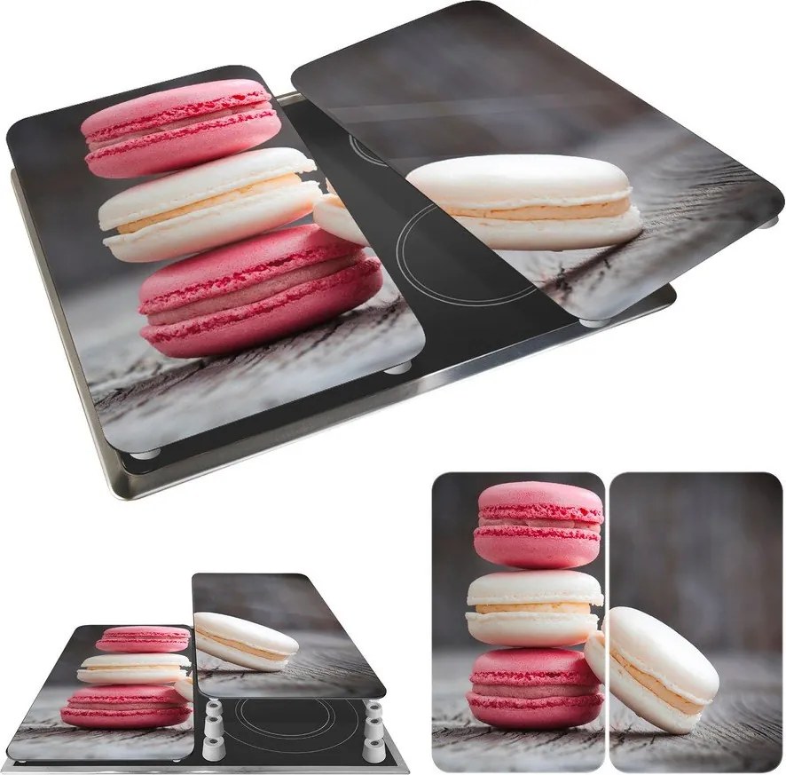 Set 2 protecții din sticlă pentru aragaz Wenko Macarons, 52 x 30 cm