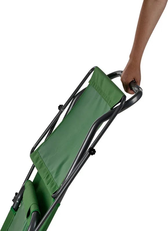 Set 4 sezlonguri cu copertina Muhler 1005988, 147 x 52 x 24 cm, Pana la 90 kg, Pliabil, Roti, Verde