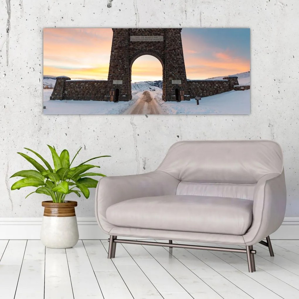 Tablou cu poarta, Yellowstone (120x50 cm)