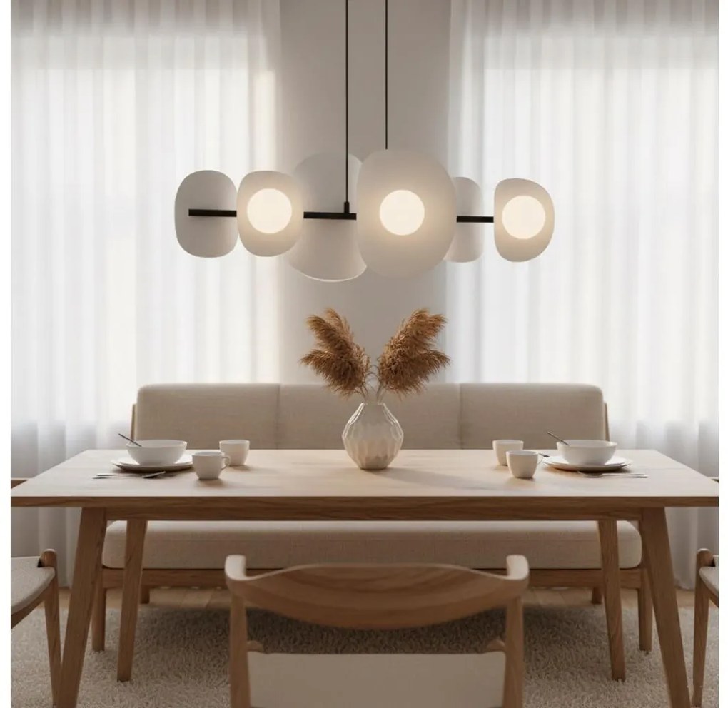 Lustră suspendată pe cablu ELEMENTI 6xG9/8W/230V gri