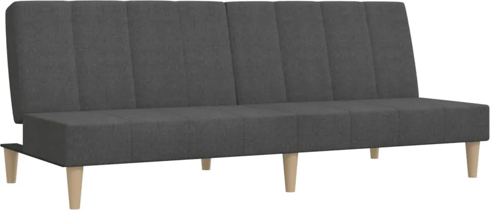 vidaXL Canapea extensibilă cu 2 locuri, gri închis, textil