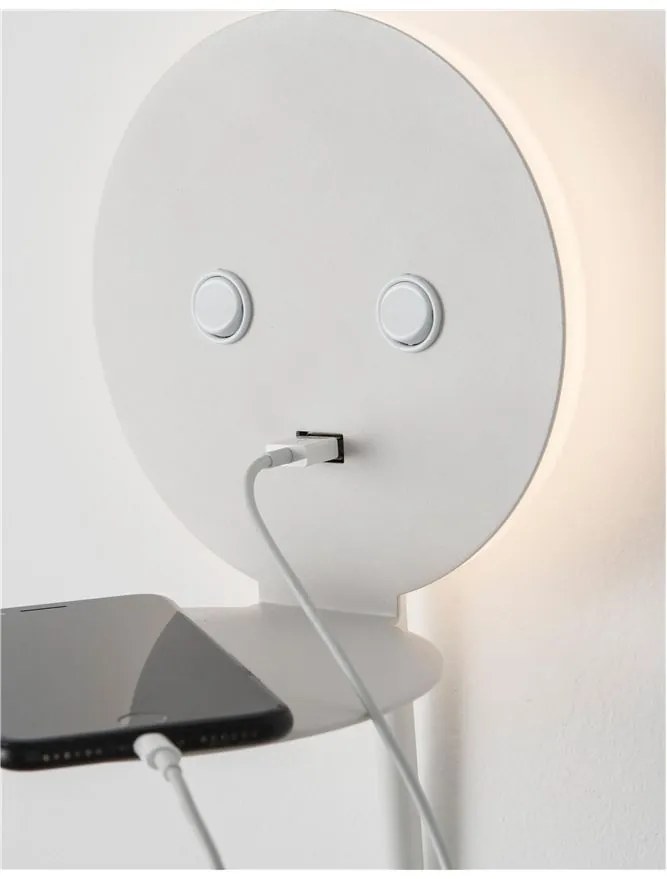 Aplica ambientala cu reader LED directionabil si USB Charger Eclip alba NVL-9173281