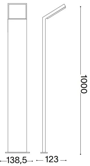 Lampă LED de exterior Ideal Lux STYLE LED/8,5W/230V 4000K 100 cm CRI 90 IP54 negru