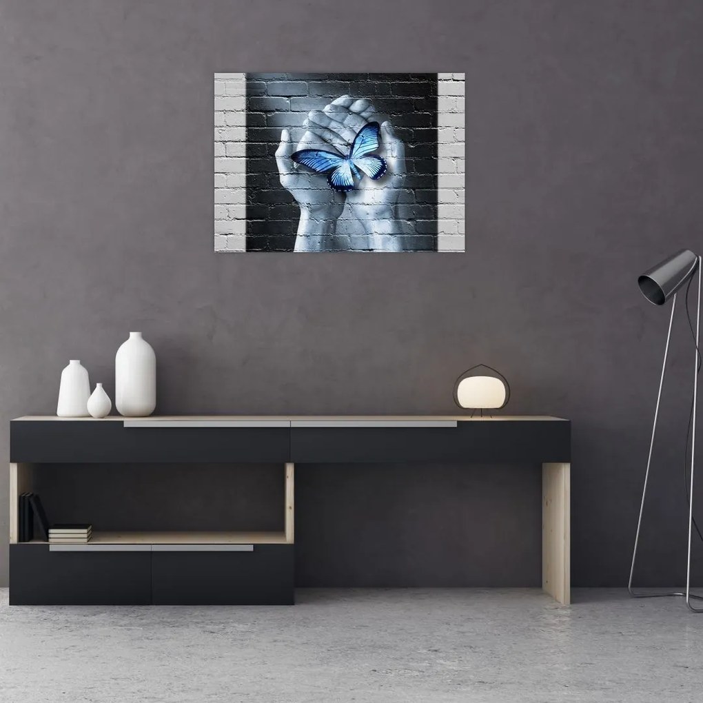 Tablou - Fluture pe perete (70x50 cm)