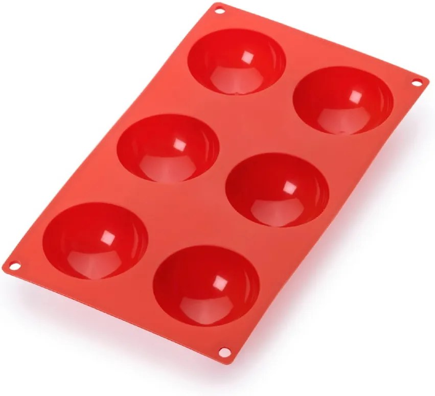 Formă din silicon pentru 6 mini prăjituri Lékué, roșu