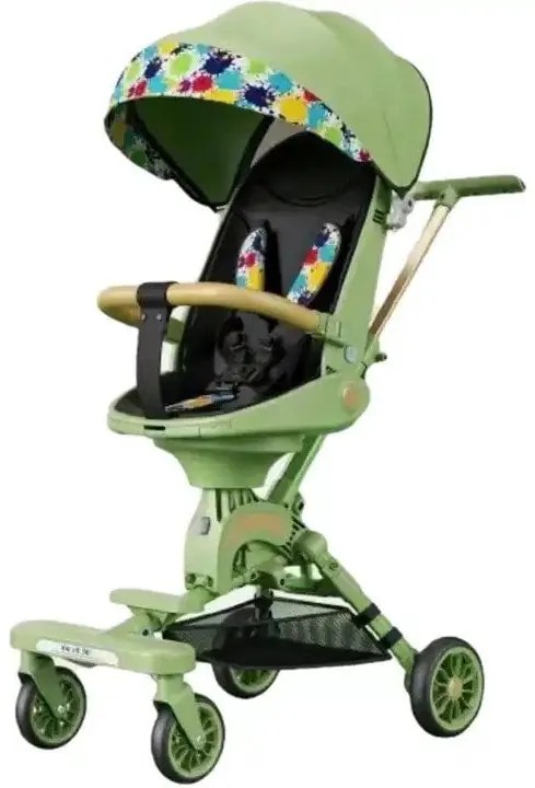 Carucior transformabil, Pliabil, Copii 0 - 36 luni, Verde, Sezut rotativ 360 grade, Centuri, Plasa insecte