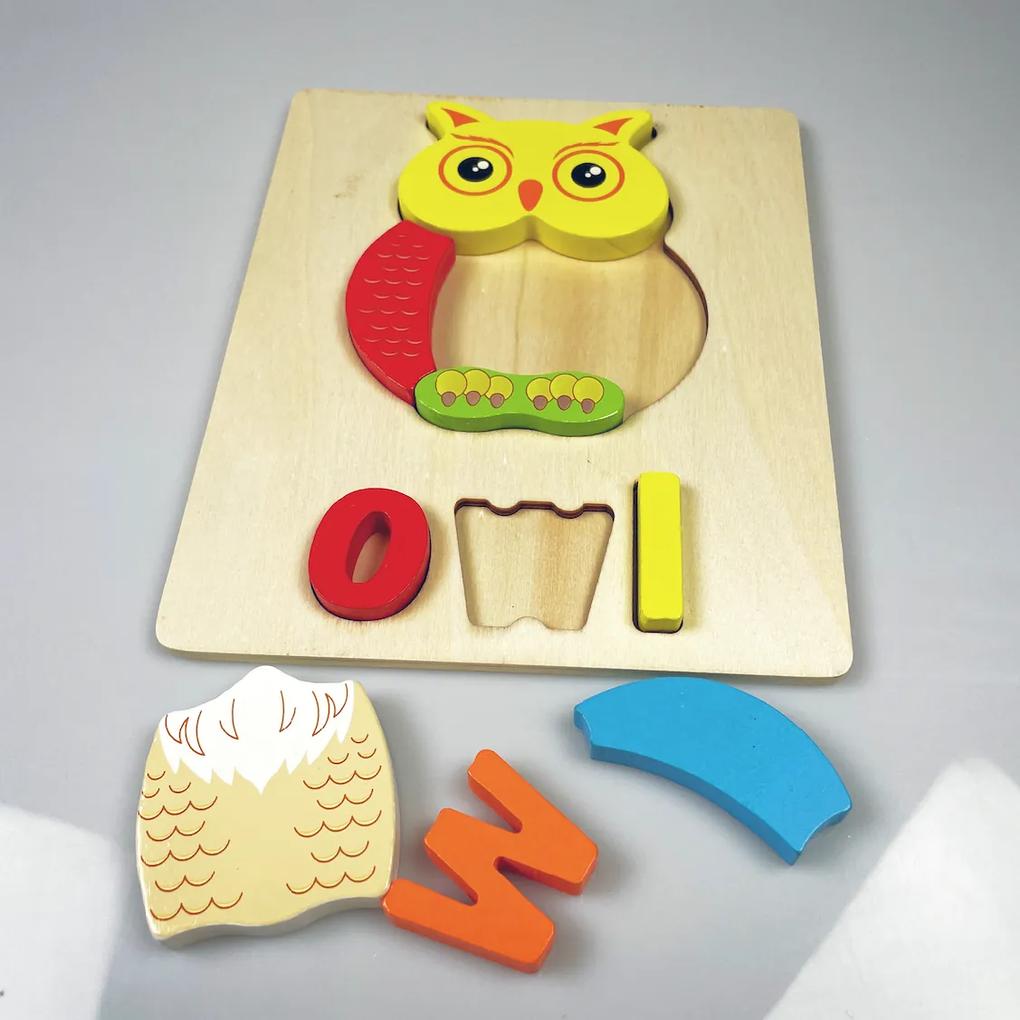 Puzzle din lemn pentru copii "Bufniţă"