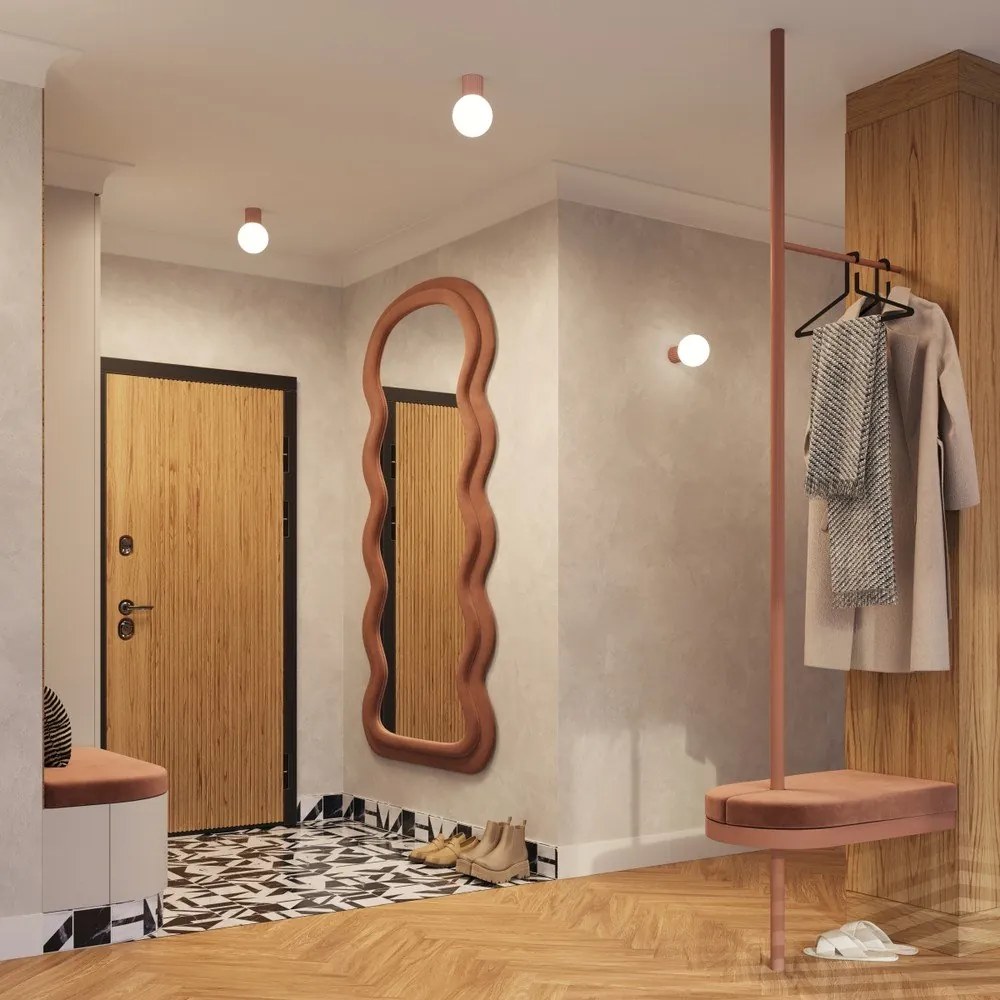 Plafonieră maro deschis cu abajur din sticlă ø 12 cm Orbital – Sollux