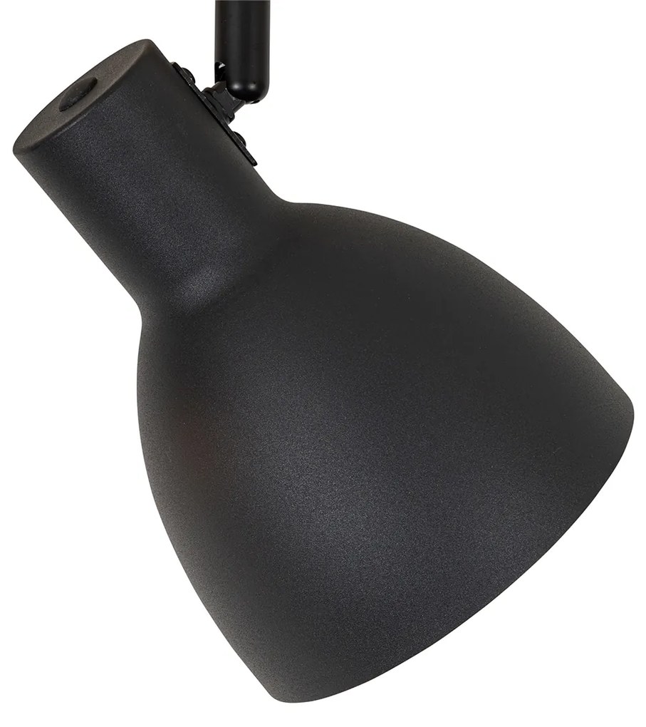 Spotlight rustic negru cu lemn 4 lumini - Flint
