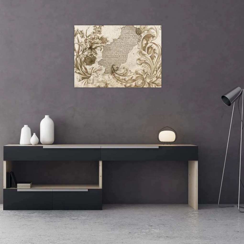 Tablou - Perete cu flori (70x50 cm)