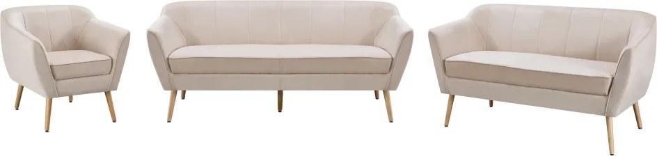 Fotoliu de design, ţesătură Velvet bej/natur, VIODA