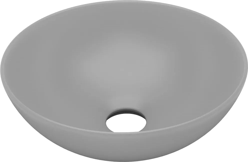 vidaXL Chiuvetă de baie, gri deschis, ceramică, rotund