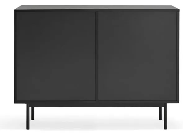 Comodă neagră/în culoare naturală joasă cu aspect de lemn de stejar 108x80 cm Sierra – Teulat