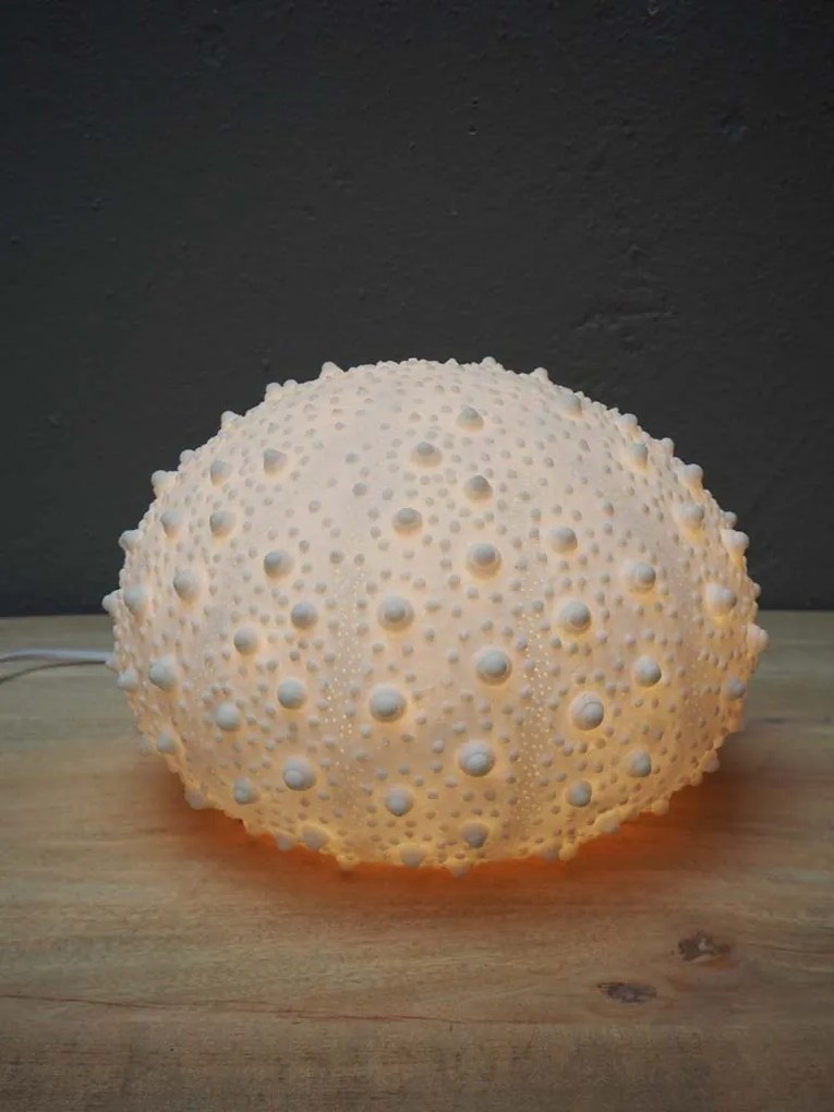 Lampa de masa, alba, din rasina, Urchin