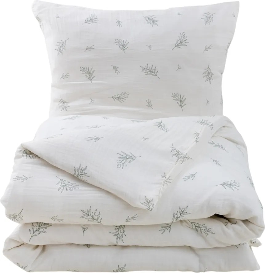 Lenjerie de pat din muselină Matex Olivka, 140 x 200 cm, 70 x 90 cm