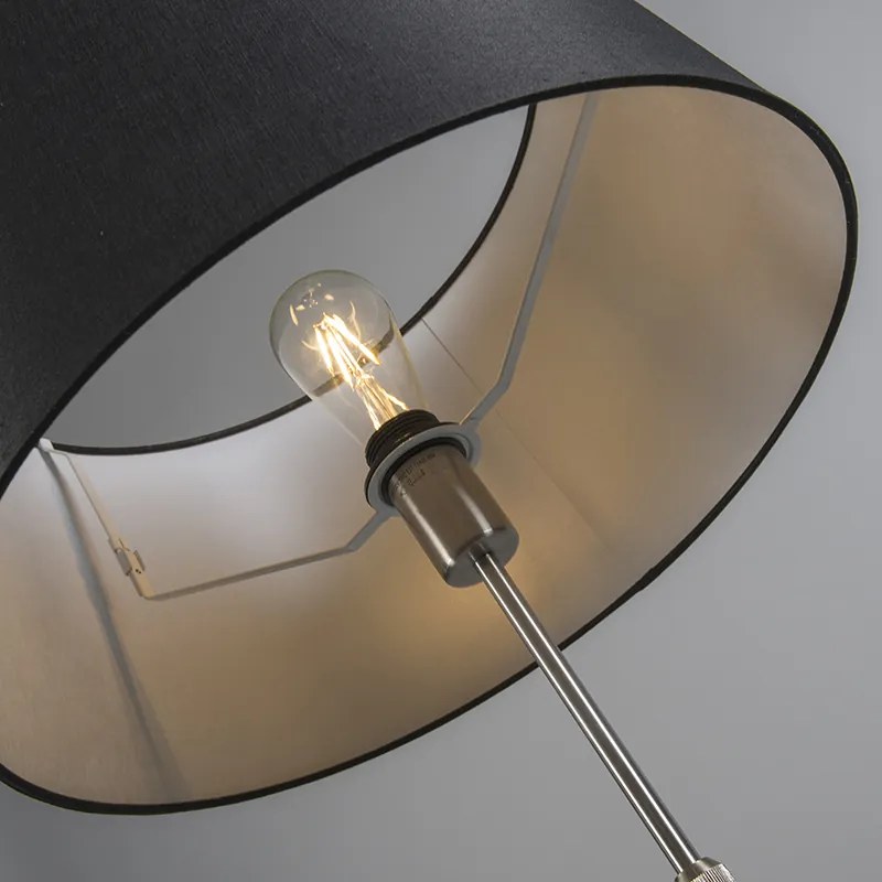 Lampă de podea din oțel cu abajur negru 45 cm reglabil - Parte