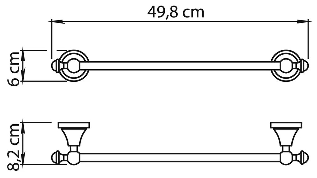 Suport pentru prosoape GEDY NV214513 Nevis 45 x8,2 cm , crom