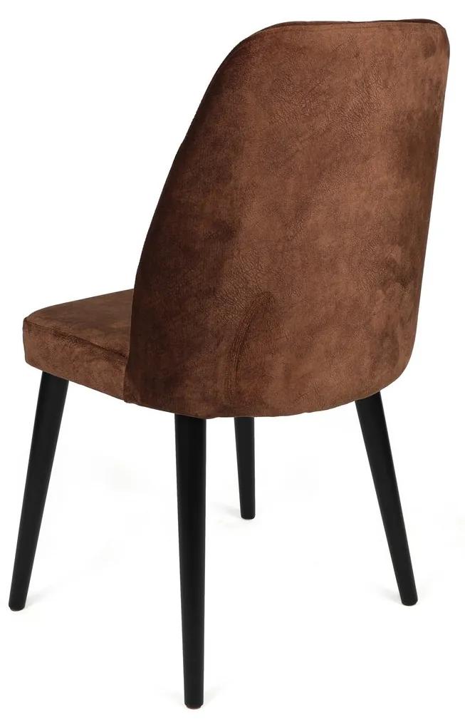 Set 2 scaune haaus Alfa, Maro/Negru, textil, picioare metalice
