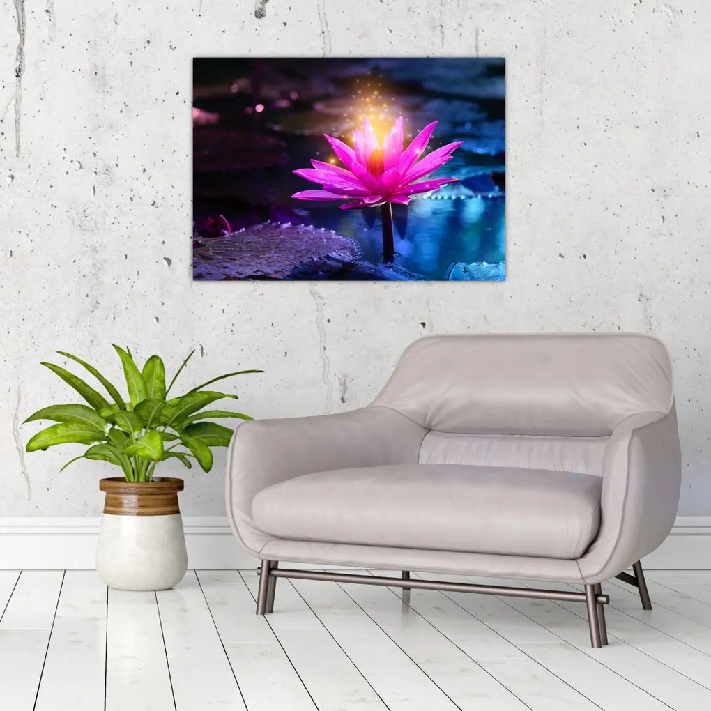Tablou cu lotus pe apă (70x50 cm)