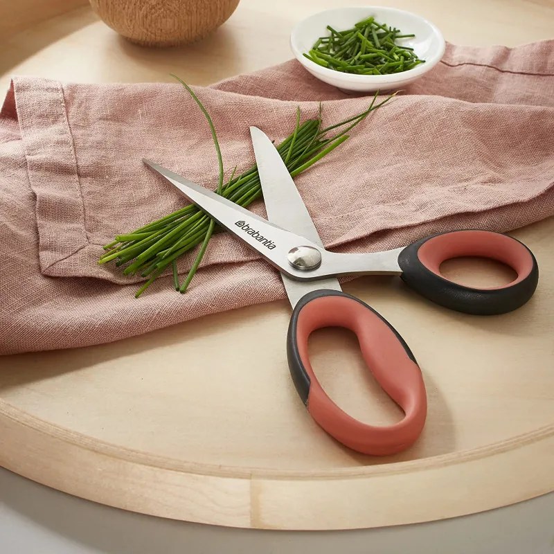 Foarfeca de bucatarie Brabantia Tasty+ 1001203, Rezistent la coroziune, Otel inoxidabil, Roz