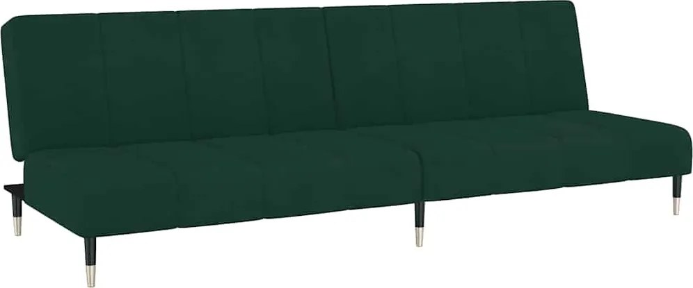 vidaXL Canapea extensibilă cu 2 locuri, verde închis, catifea