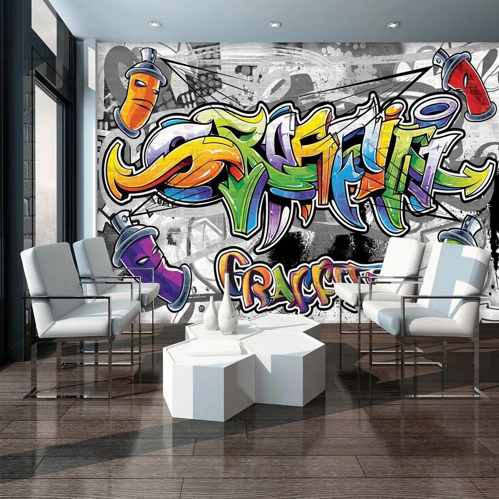 Fototapet - Graffiti colorat (254x184 cm)