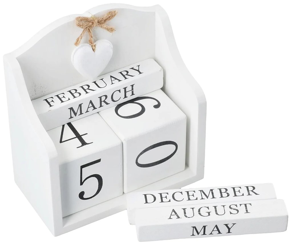 Calendar perpetuu de birou ANTIQUE, Alb, 14x15cm