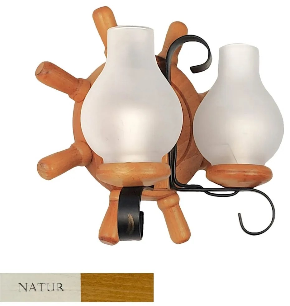 Aplica de perete rustica fabricata manual din lemn Timona WOOD-TI-AP2