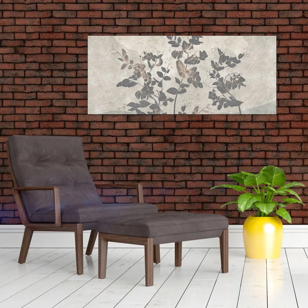 Tablou - Frunze texturate (120x50 cm)