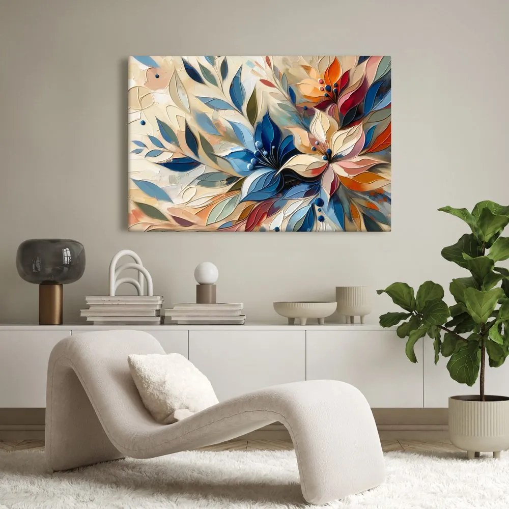 Tablou frunze florale colorate