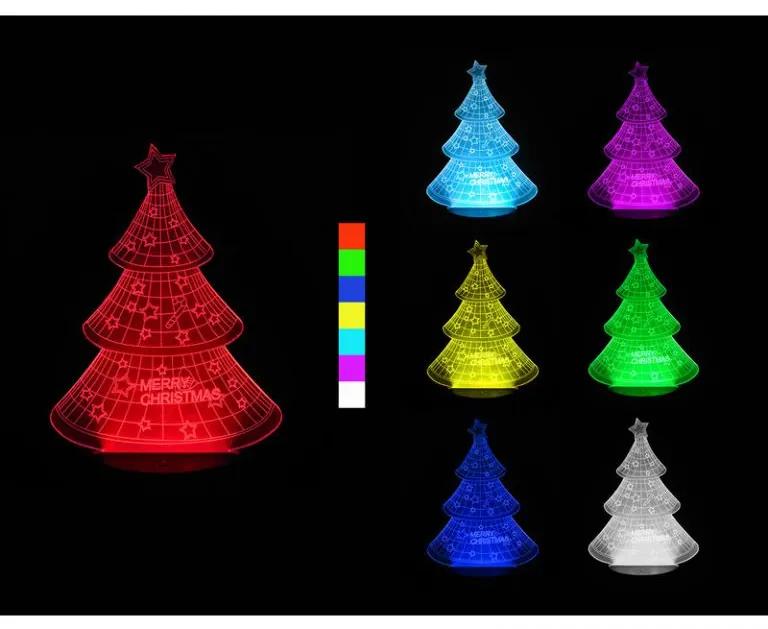 Lampă LED 3D - brad de Crăciun