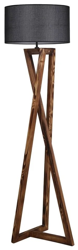 Lampadar negru/maro cu abajur textil (înălțime 166 cm) Maçka – Opviq lights