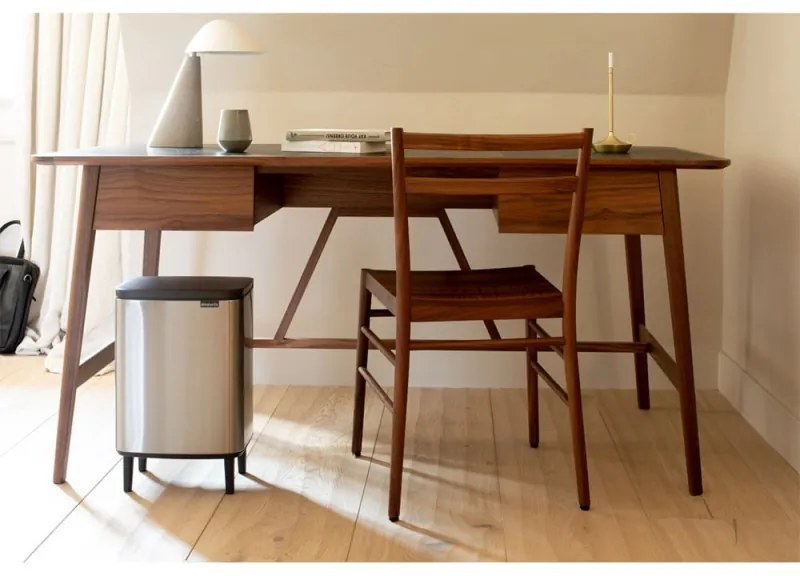 Cos de gunoi Brabantia Bo Small Hi 1006650, 12 l, Deschidere lina si silentioasa, Baza antiderapanta, Rezistent la amprente, Inox