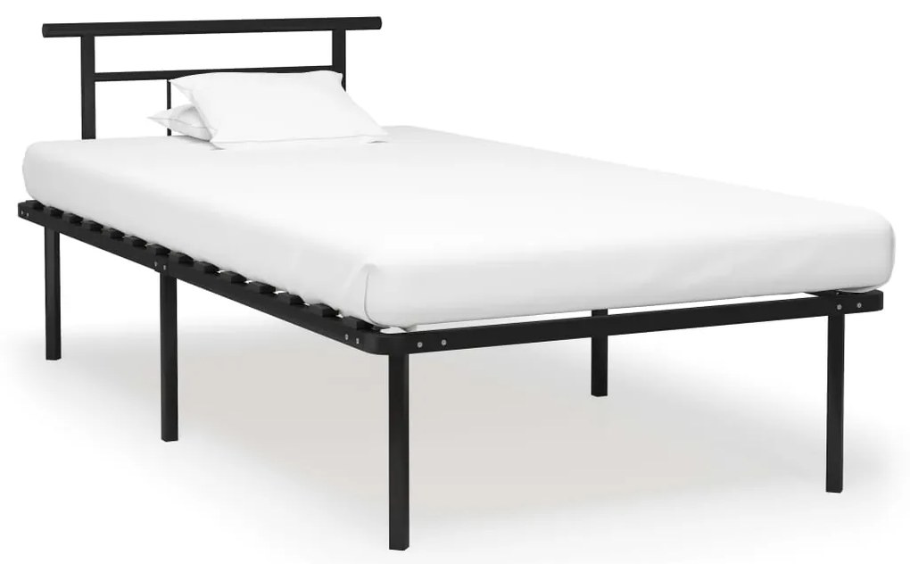 vidaXL Cadru de pat, negru, 100 x 200 cm, metal