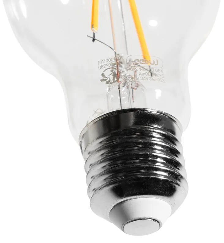 Set de 5 becuri LED E27 A60 transparente 3W 320 lm 2700K