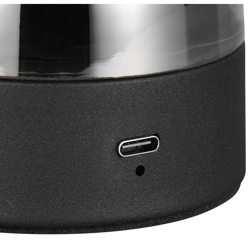 Veioză gri LED cu abajur din sticlă (înălțime 18 cm) Dooley – Reality