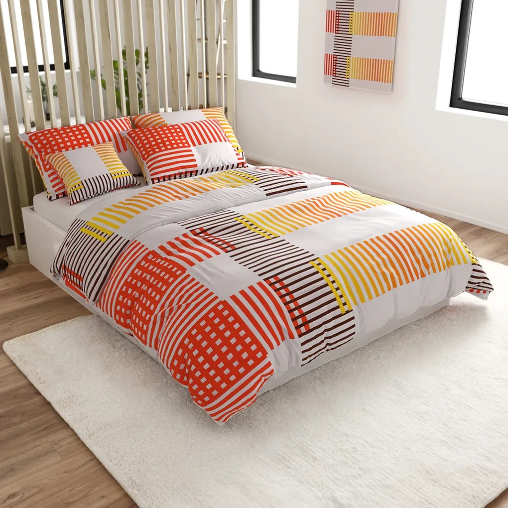 Lenjerie de pat din microsaten MIRVOLLI, alb-rosu Dimensiune lenjerie de pat: 70 x 90 cm | 140 x 200 cm