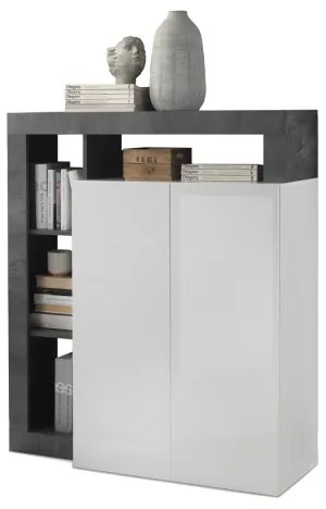 Comodă LENOR alb/antracit