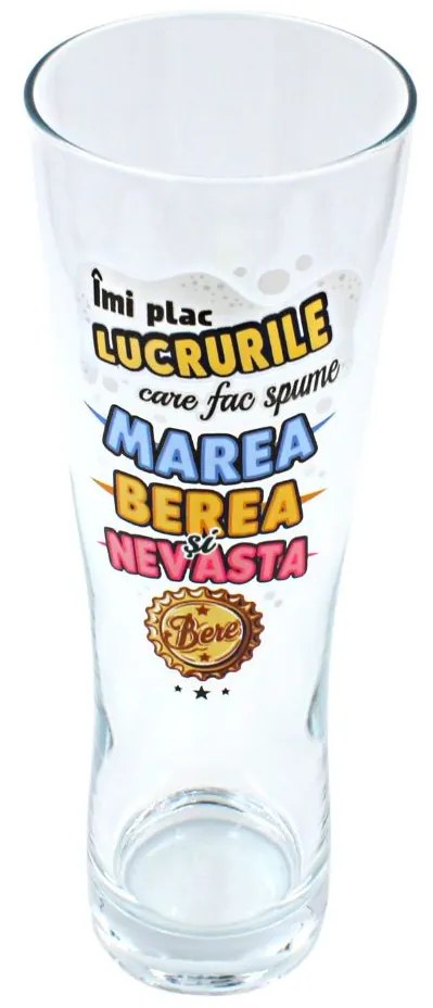 Pahar pentru bere ÎMI PLAC LUCRURILE 600ml